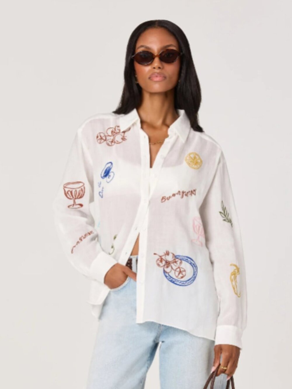 NWT Astr The Label Trace Picnic Shirt